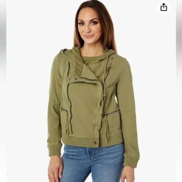Free People Carmen Moto Olive Sparrow green nwt medium - Picture 1 of 11